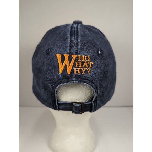 Mild Jokers 1598 Who What Why Baseball Hat Men's Blue Adjustable Distressed Cap - Picture 6 of 8